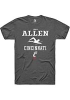 Jason Allen  Cincinnati Bearcats Dark Grey Rally NIL Sport Icon Short Sleeve T Shirt