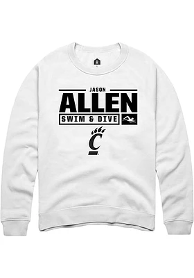 Jason Allen Rally Cincinnati Bearcats Mens NIL Stacked Box Long Sleeve Crew Sweatshirt