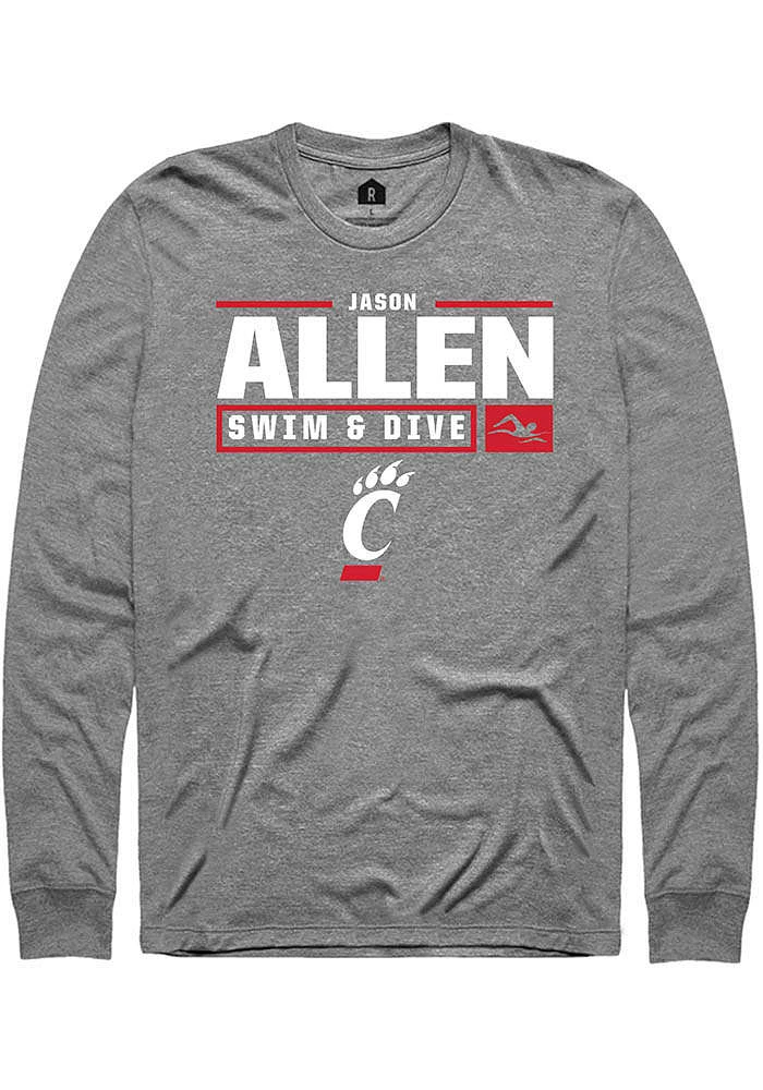 Jason Allen  Cincinnati Bearcats Graphite Rally NIL Stacked Box Long Sleeve T Shirt