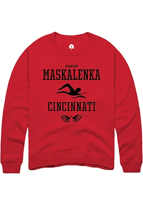 Maksim Maskalenka  Rally Cincinnati Bearcats Mens Red NIL Sport Icon Long Sleeve Crew Sweatshirt