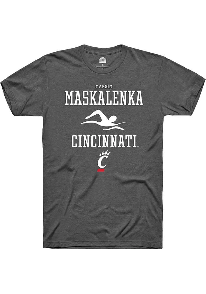 Maksim Maskalenka  Cincinnati Bearcats Dark Grey Rally NIL Sport Icon Short Sleeve T Shirt