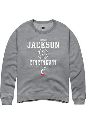 Reagan Jackson  Rally Cincinnati Bearcats Mens Graphite NIL Sport Icon Long Sleeve Crew Sweatshi..