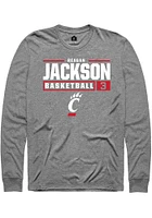 Reagan Jackson  Cincinnati Bearcats Graphite Rally NIL Stacked Box Long Sleeve T Shirt