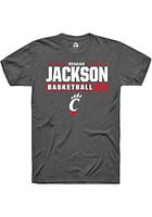 Reagan Jackson  Cincinnati Bearcats Dark Grey Rally NIL Stacked Box Short Sleeve T Shirt