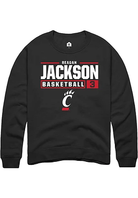 Reagan Jackson Rally Cincinnati Bearcats Mens NIL Stacked Box Long Sleeve Crew Sweatshirt