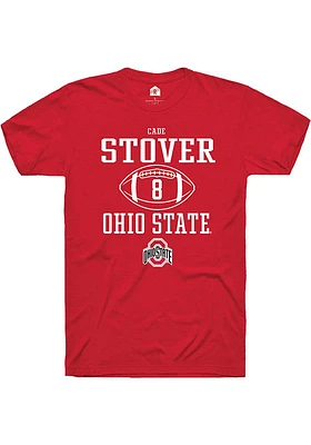 Cade Stover  Ohio State Buckeyes Red Rally NIL Sport Icon Short Sleeve T Shirt