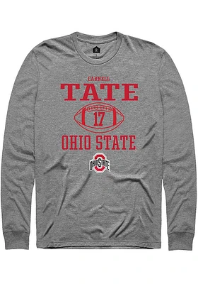 Carnell Tate  Ohio State Buckeyes Graphite Rally NIL Sport Icon Long Sleeve T Shirt