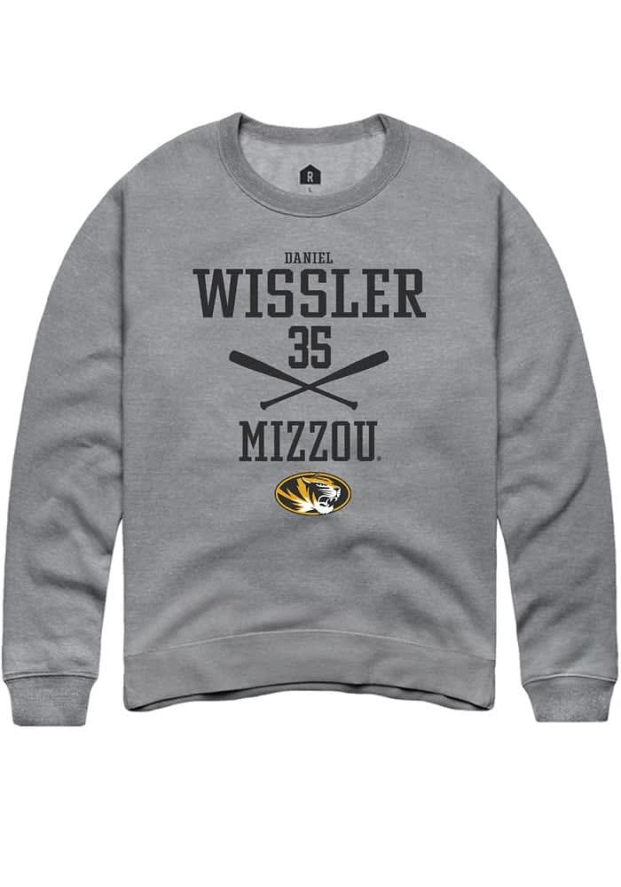 Daniel Wissler Rally Missouri Tigers Mens Graphite NIL Sport Icon Long Sleeve Crew Sweatshirt