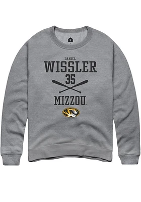 Daniel Wissler  Rally Missouri Tigers Mens Graphite NIL Sport Icon Long Sleeve Crew Sweatshirt