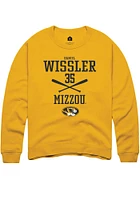 Daniel Wissler  Rally Missouri Tigers Mens Gold NIL Sport Icon Long Sleeve Crew Sweatshirt