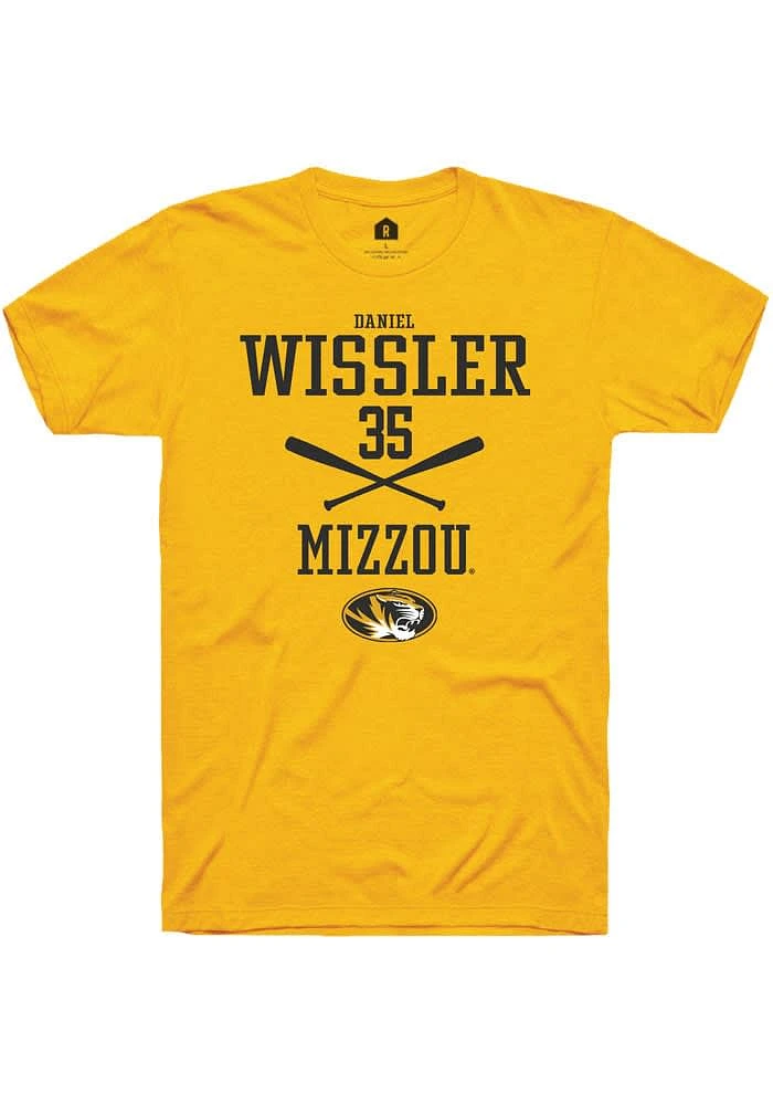 Daniel Wissler Missouri Tigers Gold Rally NIL Sport Icon Short Sleeve T Shirt
