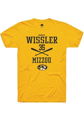 Daniel Wissler  Missouri Tigers Gold Rally NIL Sport Icon Short Sleeve T Shirt