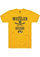 Daniel Wissler  Missouri Tigers Gold Rally NIL Sport Icon Short Sleeve T Shirt