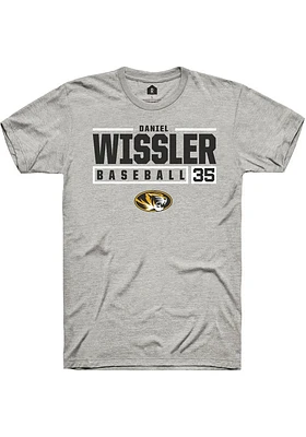 Daniel Wissler  Missouri Tigers Ash Rally NIL Stacked Box Short Sleeve T Shirt