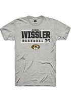 Daniel Wissler  Missouri Tigers Ash Rally NIL Stacked Box Short Sleeve T Shirt