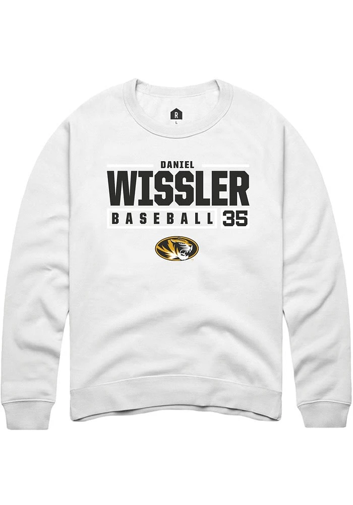 Daniel Wissler Rally Missouri Tigers Mens NIL Stacked Box Long Sleeve Crew Sweatshirt