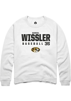 Daniel Wissler Rally Missouri Tigers Mens NIL Stacked Box Long Sleeve Crew Sweatshirt