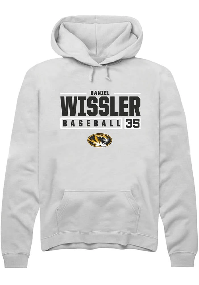 Daniel Wissler Rally Missouri Tigers Mens NIL Stacked Box Long Sleeve Hoodie