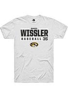 Daniel Wissler  Missouri Tigers White Rally NIL Stacked Box Short Sleeve T Shirt
