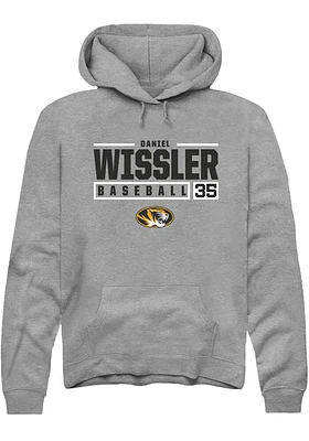 Daniel Wissler  Rally Missouri Tigers Mens Graphite NIL Stacked Box Long Sleeve Hoodie