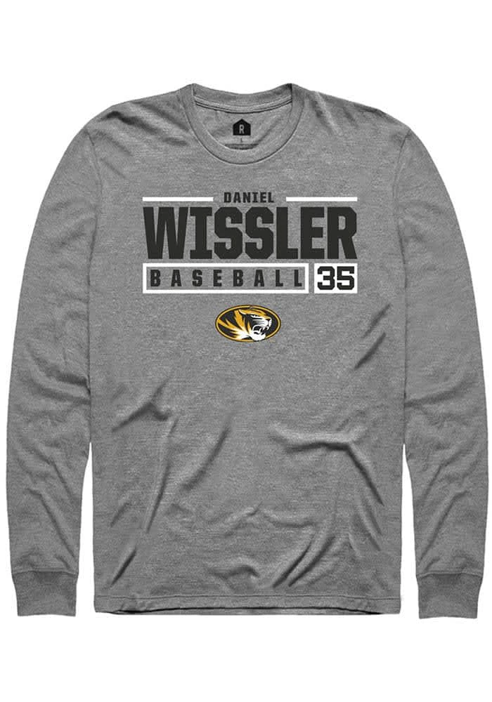Daniel Wissler Missouri Tigers Graphite Rally NIL Stacked Box Long Sleeve T Shirt