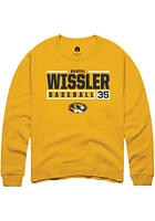 Daniel Wissler  Rally Missouri Tigers Mens Gold NIL Stacked Box Long Sleeve Crew Sweatshirt