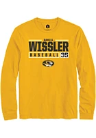 Daniel Wissler  Missouri Tigers Gold Rally NIL Stacked Box Long Sleeve T Shirt