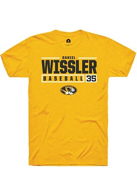 Daniel Wissler  Missouri Tigers Gold Rally NIL Stacked Box Short Sleeve T Shirt