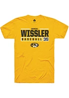 Daniel Wissler  Missouri Tigers Gold Rally NIL Stacked Box Short Sleeve T Shirt