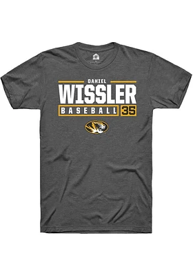 Daniel Wissler  Missouri Tigers Dark Grey Rally NIL Stacked Box Short Sleeve T Shirt