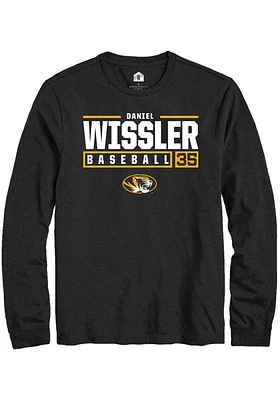 Daniel Wissler  Missouri Tigers Black Rally NIL Stacked Box Long Sleeve T Shirt