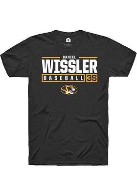 Daniel Wissler  Missouri Tigers Black Rally NIL Stacked Box Short Sleeve T Shirt