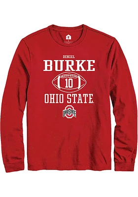 Denzel Burke  Ohio State Buckeyes Red Rally NIL Sport Icon Long Sleeve T Shirt