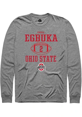 Emeka Egbuka  Ohio State Buckeyes Graphite Rally NIL Sport Icon Long Sleeve T Shirt