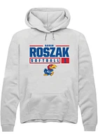 Sara Roszak Rally Kansas Jayhawks Mens NIL Stacked Box Long Sleeve Hoodie