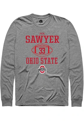 Jack Sawyer  Ohio State Buckeyes Graphite Rally NIL Sport Icon Long Sleeve T Shirt