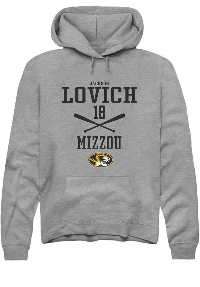 Jackson Lovich Rally Missouri Tigers Mens Graphite NIL Sport Icon Long Sleeve Hoodie