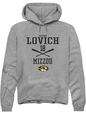 Jackson Lovich  Rally Missouri Tigers Mens Graphite NIL Sport Icon Long Sleeve Hoodie