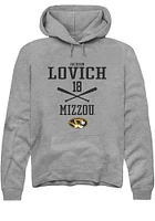 Jackson Lovich  Rally Missouri Tigers Mens Graphite NIL Sport Icon Long Sleeve Hoodie