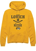 Jackson Lovich  Rally Missouri Tigers Mens Gold NIL Sport Icon Long Sleeve Hoodie