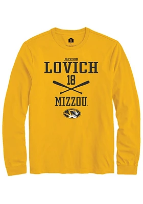Jackson Lovich  Missouri Tigers Gold Rally NIL Sport Icon Long Sleeve T Shirt
