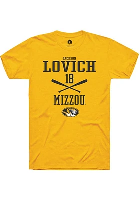 Jackson Lovich  Missouri Tigers Gold Rally NIL Sport Icon Short Sleeve T Shirt