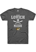 Jackson Lovich  Missouri Tigers Dark Grey Rally NIL Sport Icon Short Sleeve T Shirt