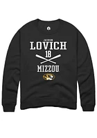Jackson Lovich  Rally Missouri Tigers Mens Black NIL Sport Icon Long Sleeve Crew Sweatshirt