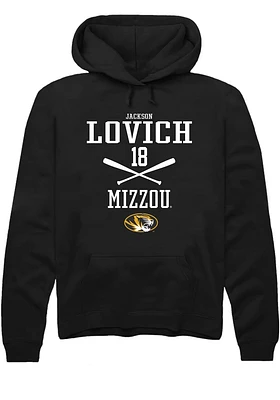 Jackson Lovich  Rally Missouri Tigers Mens Black NIL Sport Icon Long Sleeve Hoodie