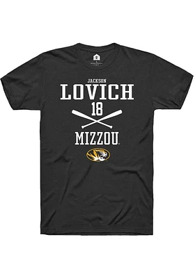 Jackson Lovich  Missouri Tigers Black Rally NIL Sport Icon Short Sleeve T Shirt