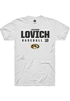 Jackson Lovich  Missouri Tigers White Rally NIL Stacked Box Short Sleeve T Shirt
