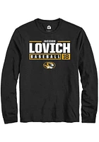 Jackson Lovich  Missouri Tigers Black Rally NIL Stacked Box Long Sleeve T Shirt