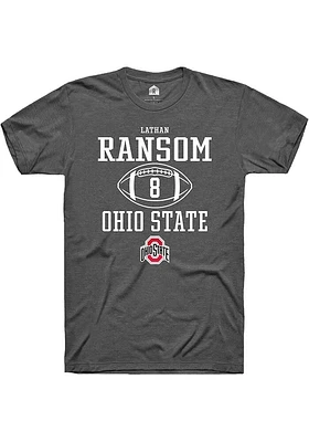 Lathan Ransom  Ohio State Buckeyes Dark Grey Rally NIL Sport Icon Short Sleeve T Shirt