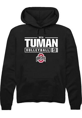 Mia Tuman Rally Ohio State Buckeyes Mens NIL Stacked Box Long Sleeve Hoodie